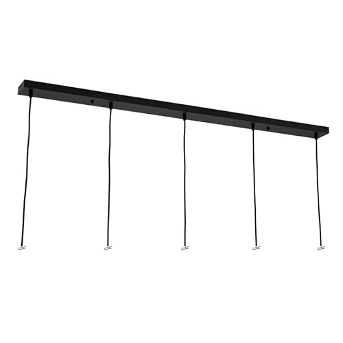 ORION LIGHTSTYLE Deckenbaldachin für Leuchte Baldachin länglich rechteckig, Abzweigdose mit 5 Kabelauslässen (120x8x2.5cm), schwarz - ideal für Esstisch von ORION LIGHTSTYLE