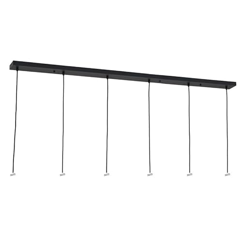 ORION LIGHTSTYLE Deckenbaldachin für Leuchte Baldachin länglich rechteckig, Abzweigdose mit 6 Kabelauslässen (150x10x2.5cm), schwarz - ideal für Esstisch von ORION LIGHTSTYLE