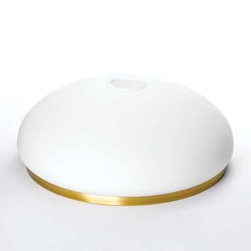 ORION LIGHTSTYLE Glas Ersatzglas mit Ring in Messing, Ø 260mm Öffnung für E27 (42mm) Fassung Leuchtenglas 26x11cm opal weiß weiss matt von ORION LIGHTSTYLE