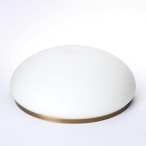 ORION LIGHTSTYLE Glas Ersatzglas mit Ring in Patina, Ø 350mm Öffnung für E27 (42mm) Fassung Leuchtenglas 35x14cm opal weiß weiss antik matt von ORION LIGHTSTYLE