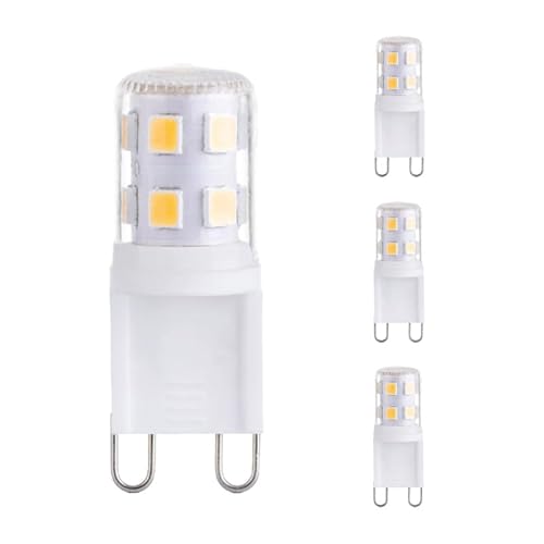 ORION LIGHTSTYLE LED Lampe G9 Leuchtmittel 4 Stück 4er Set 2.5W warmweiß Glühbirne 3000K Kelvin Licht Länge 14mm Höhe 37mm von ORION LIGHTSTYLE