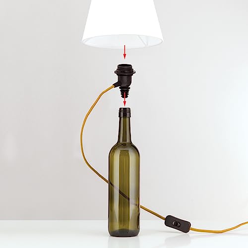 ORION LIGHTSTYLE Lampenfassung E27 Flasche für DIY Leuchte, Bottle, Weinflasche Leuchtenfassung Flaschenadapter, dekorative Tischlampe, gold von ORION LIGHTSTYLE