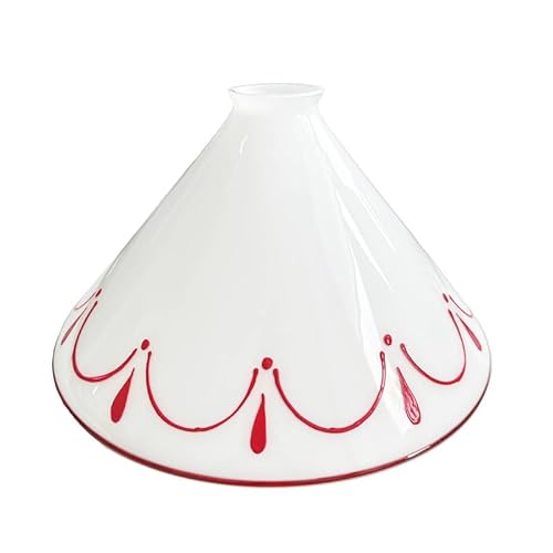 ORION LIGHTSTYLE Lampenglas Glasschirm Ø 30cm Lampenschirm Ersatzglas Opal Rot Weinrot bemalt Muster Weiß von ORION LIGHTSTYLE