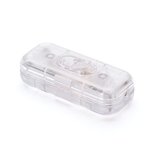 ORION LIGHTSTYLE Zwischenschalter Schnurschalter Kabel Schalter EIN/AUS Gehäuse Wippschalter 2A für Stehlampen, Tischlampen, 1 Stück (Transparent) von ORION LIGHTSTYLE