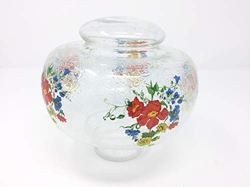 Retro Glas Lampenschirm Blumen Dekor Ersatzglas Lochmaß 7cm von ORION LIGHTSTYLE
