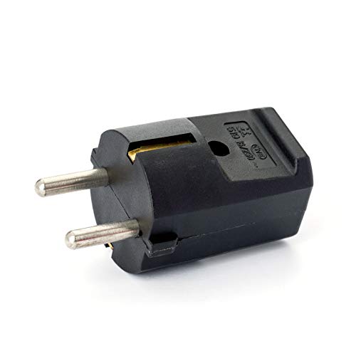 Schukostecker - Schutzkontakt-Stecker - Kunststoff - 250 V - - Gerade Einführung/Schuko-Stecker mit Zugentlastung (schwarz) von ORION LIGHTSTYLE