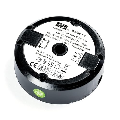 Waiberlon HBL LED Driver Constant Current Transformator HLV3554C1 Trafo 1-21 Watt W 350mA 3-62V schwarz von ORION LIGHTSTYLE