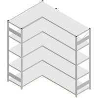 Orion Regalsysteme HKE20513AXL Fachboden-Eckregal 125kg (B x H x T) 1360 x 2000 x 535mm Stahl kunsts von ORION REGALSYSTEME