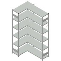 Orion Regalsysteme HKE25410AXL Fachboden-Eckregal 125kg (B x H x T) 1060 x 2500 x 435mm Stahl kunsts von ORION REGALSYSTEME