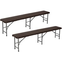 Orion91 - 2er-Pack Klappbare Catering-Bänke, Holzoptik, 180x28x43cm, O91 von ORION91