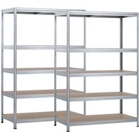 2er-Pack modulare Metallregale mit 5 Böden, 1250kg, Silber, 120x60x180cm, 7house 2er-Pack modulare Metallregale mit 5 Böden, 1250kg, Silber, 120x60x180cm, 7house von 7H SEVEN HOUSE