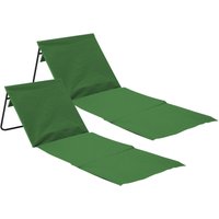 Orion91 - 2er-Pack gepolsterte faltbare Strandmatten mit Rückenlehne 149,5x50,5x42cm O91 von ORION91