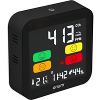 CO2 Melder Messgerät Luftqualitätsprüfer, Kohlenstoffdioxid Sensor Messung ppm, Co2 Ampelanzeige, Lüftungsempfehlung Alarm Luftfeuchtigkeit Hygrometer von ORIUM