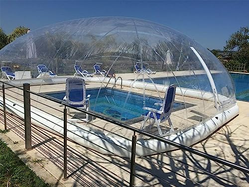 Klares aufblasbares Kuppel-TPU-Solar-Spa-Pool-Kuppelzelt mit Ventilator, aufblasbares Winter-Poolzelt für Terrasse/aufblasbare Poolabdeckung, Blasenzelt, 9 x 5 x 3 m von ORJDWJ