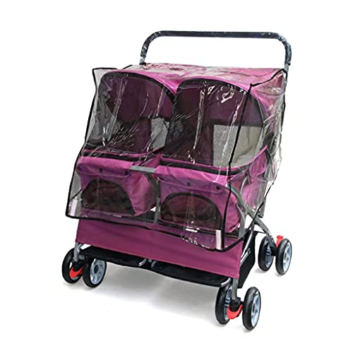 Doppel-Hundewagen, Haustier-Kinderwagen für mittelgroße Hunde, Hunde-Pushchai, Zweisitzer-Haustier-Kinderwagen für Hunde, Katzen und mehr, leichte Haustier-Transportbox, zusammenkl von ORKHWJ