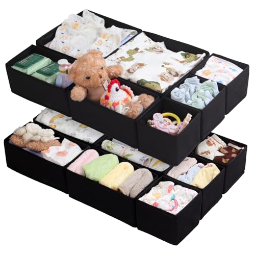 ORLISA 14er Set Schubladen Organizer kompatibel mit MALM Kommode passend für Schrank, Kommoden Wickeltischen, Faltbar Modular einsetzbar, Schwarz ORLISA 14er Set Schubladen Organizer kompatibel mit MALM Kommode passend für Schrank, Kommoden Wickeltischen, Faltbar Modular einsetzbar, Schwarz von ORLISA