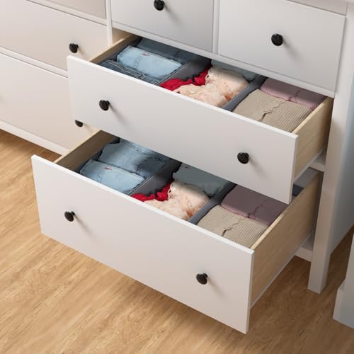ORLISA Schubladen Organizer Kleidung kompatibel mit Hemnes Kommode 160×96 cm Passend mit Stabiler Basis, Faltbar Robust, 6er Set, Grau von ORLISA