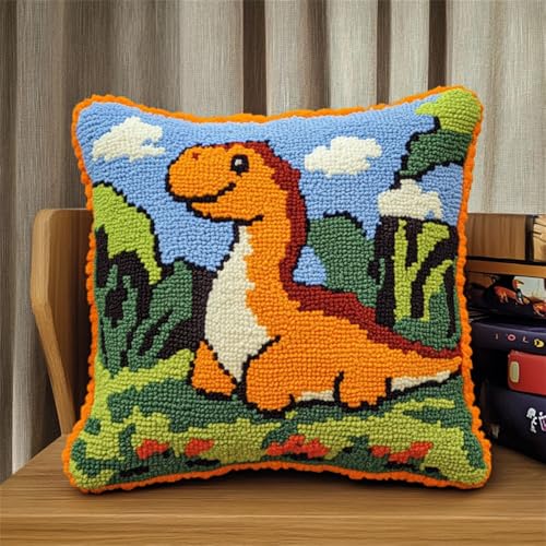 ORLUMY Kissen Knüpfen Kit Dinosaurier 43X43Cm,17X17Zoll Knüpfkissen Set Für Anfänger Erwachsene Oder Kinder Zum Selber Knüpfen,Diy Knüpfteppich Knüpfpackung ORLUMY Kissen Knüpfen Kit Dinosaurier 43X43Cm,17X17Zoll Knüpfkissen Set Für Anfänger Erwachsene Oder Kinder Zum Selber Knüpfen,Diy Knüpfteppich Knüpfpackung von ORLUMY