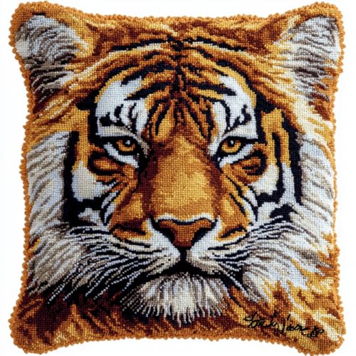 ORLUMY Kissen Knüpfen Kit Tiger 43X43Cm,17X17Zoll Knüpfkissen Set Für Anfänger Erwachsene Oder Kinder Zum Selber Knüpfen,Diy Knüpfteppich Knüpfpackung ORLUMY Kissen Knüpfen Kit Tiger 43X43Cm,17X17Zoll Knüpfkissen Set Für Anfänger Erwachsene Oder Kinder Zum Selber Knüpfen,Diy Knüpfteppich Knüpfpackung von ORLUMY