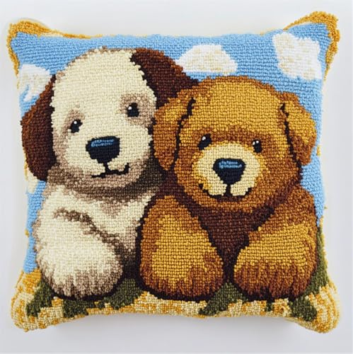 ORLUMY Kissen Knüpfen Kit Welpe Und Bär 43X43Cm,17X17Zoll Knüpfkissen Set Für Anfänger Erwachsene Oder Kinder Zum Selber Knüpfen,Diy Knüpfteppich Knüpfpackung ORLUMY Kissen Knüpfen Kit Welpe Und Bär 43X43Cm,17X17Zoll Knüpfkissen Set Für Anfänger Erwachsene Oder Kinder Zum Selber Knüpfen,Diy Knüpfteppich Knüpfpackung von ORLUMY