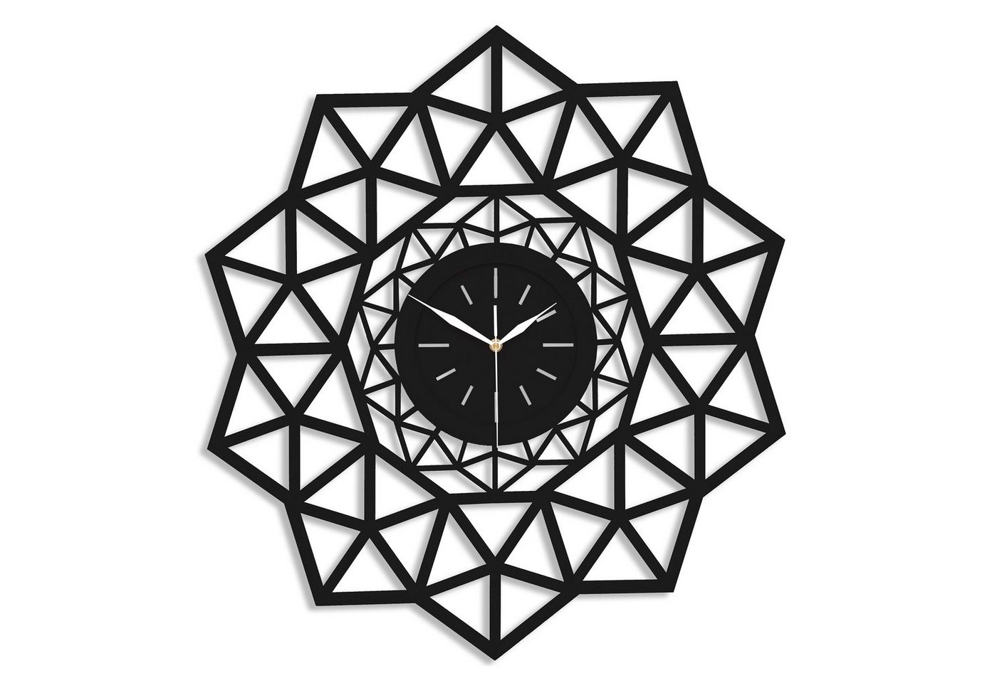 ORNAMENTI Wanduhr GROSSE, DEKORATIVE, GEOMETRISCHE DURCHBROCHENE WANDUHR, SCHWARZ von ORNAMENTI