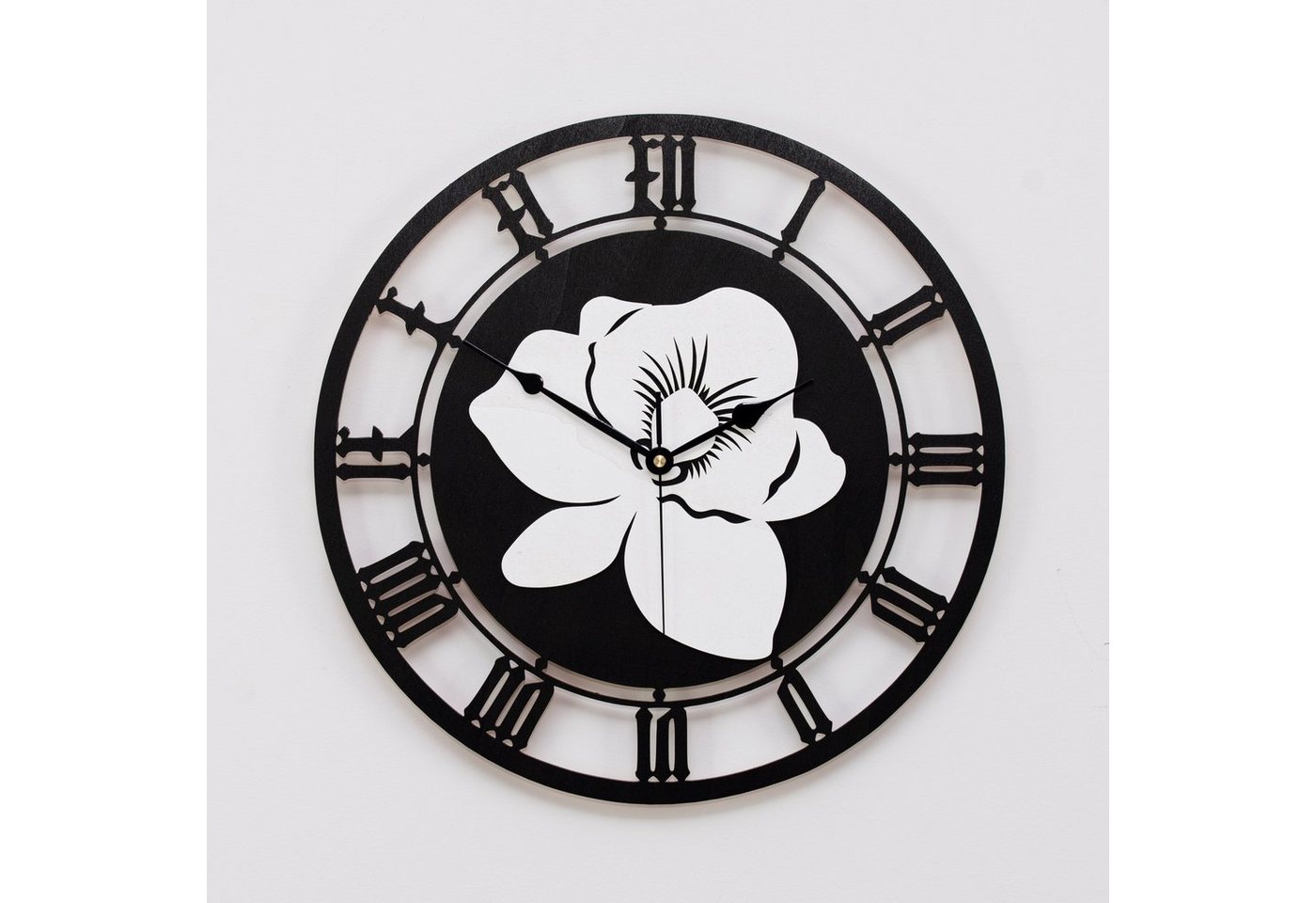 ORNAMENTI Wanduhr GROSSE, DEKORATIVE WANDUHR, ORCHIDEE, PALMEN, TROPISCHER STIL von ORNAMENTI