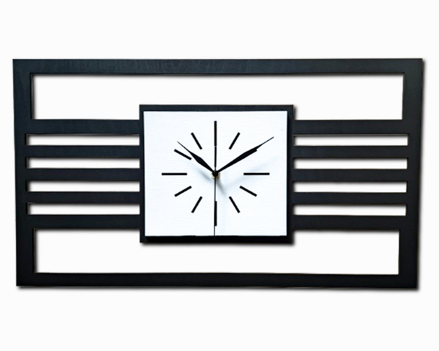 ORNAMENTI Wanduhr Grosse, moderne, geometrisch, Holz, hingucker, rechteckig hochkant (vertical, loft, ohne Ticken, Wanddeko, Holzdeko, leise / lautlos) von ORNAMENTI