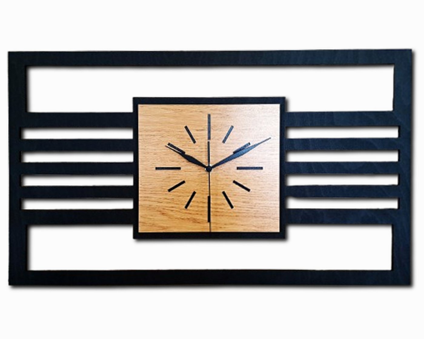 ORNAMENTI Wanduhr Grosse, moderne, geometrisch, Holz, hingucker, rechteckig hochkant (vertical, loft, ohne Ticken, Wanddeko, Holzdeko, leise / lautlos) von ORNAMENTI