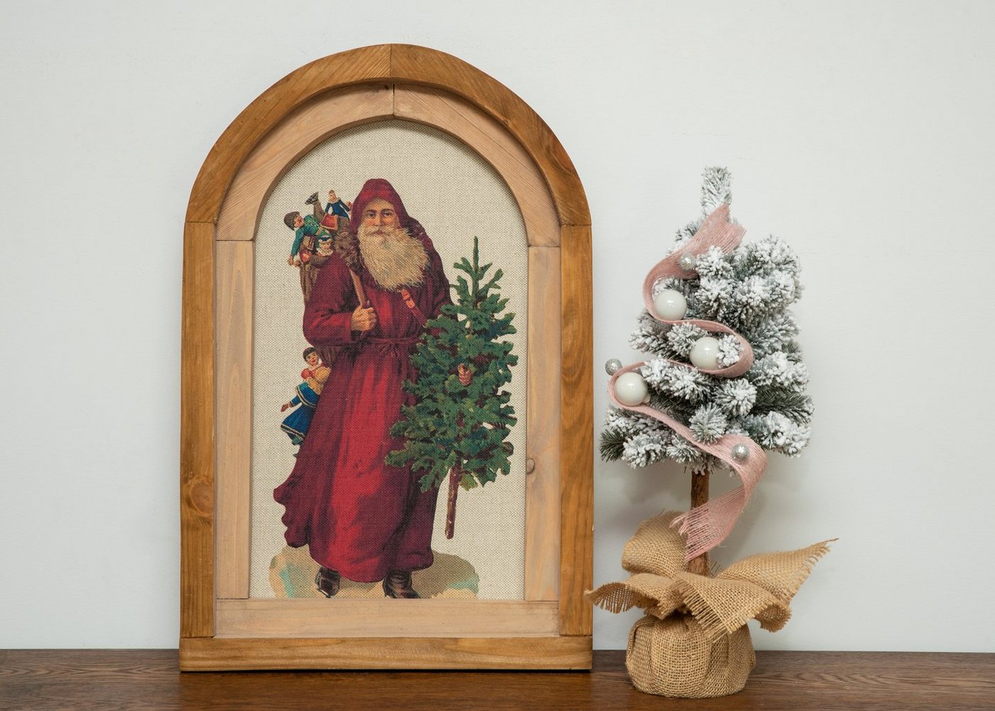 ORNAMENTI Weihnachtsfigur WEIHNACHTS WANDDEKORATION 3D, RUSTIKALER STIL, VINTAGE, WEIHNACHTSMANN von ORNAMENTI