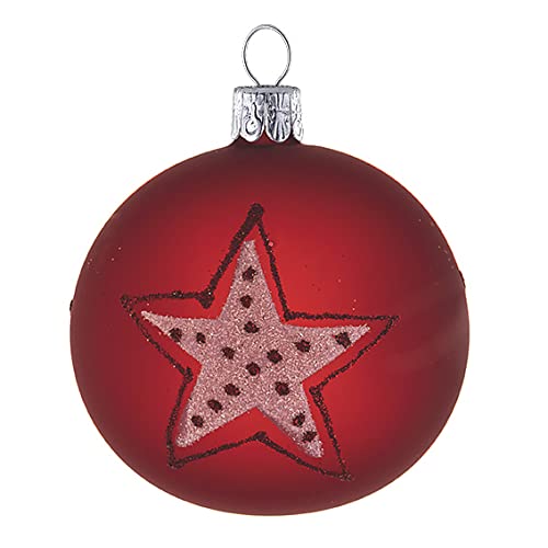12er Set Dekokugeln (Ø 7 cm) aus mundgeblasenem Glas für Weihnachtsbaum von ORNEX