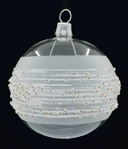 6er Set Ornamentkugeln (Ø 7cm) aus mundgeblasenem und handdekoriertem Glas für Christbaumschmuck von ORNEX