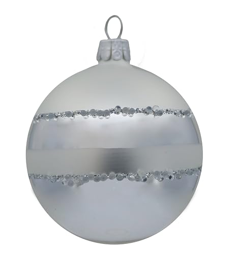 6er Set Weihnachtskugeln (Ø 7cm) mundgeblasen und handdekoriert Christbaumschmuck von ORNEX
