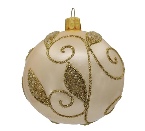 6er Set Weihnachtskugeln (Ø 8cm) mundgeblasen und handdekoriert Christbaumschmuck von ORNEX