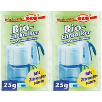 Fix Bio-Entkalker mit Zitronensäure, 2x25 Gramm, Universalentkalker für Wasserkocher, Kaffeemaschine - ORO von ORO