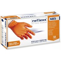 Reflexx N85 Nitrilhandschuhe ohne Puder, 100 % latexfrei, 8,4 g, Kat.3, 50 Stück, M von OROBICA STORE