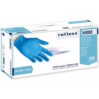 Orobica Store - Reflexx N80B Nitrilhandschuhe ohne Puder, 100 % latexfrei, 3,2 g, Kat.3, 100 Stück, m von OROBICA STORE
