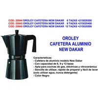 Oroley - New Dakar Kaffeemaschine 9 Tassen Schwarz Anthrazit 215020400 Oroley - New Dakar Kaffeemaschine 9 Tassen Schwarz Anthrazit 215020400 von OROLEY