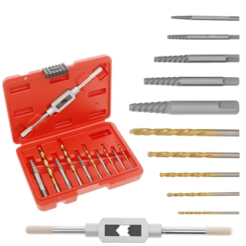 11 Stück Schraubenausdreher Kohlenstoffstahl Linksausdreher Set mit Wasserverschlüsselung zum Entfernen der gestreiften Schraube und der zerbrochenen Schraube 11 Stück Schraubenausdreher Kohlenstoffstahl Linksausdreher Set mit Wasserverschlüsselung zum Entfernen der gestreiften Schraube und der zerbrochenen Schraube von OROMYO