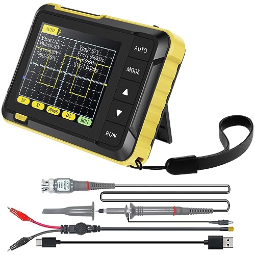 DSO152 Mini Digital Oscilloscope 2,8-Zoll-Display Tragbares Handoszilloskop 200Khz 2,5MS/s Usb Oszilloskop mit Typ-C-Datenkabel und Sonde Oszilloskop Multimeter von OROMYO