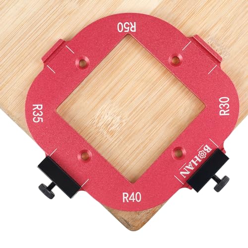 Eckradius-Frässchablonen Aluminiumlegierung Radius Jig Router Templates R30 R35 R40 R50 Radius Jig Router Schablonen Corner Radius Jig fur Holzbearbeitung (R30+R35+R40+R50) von OROMYO