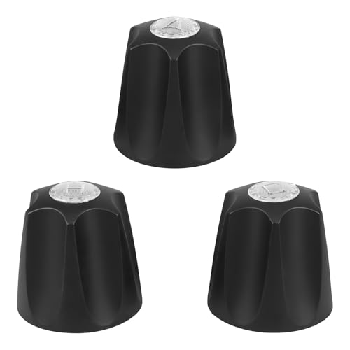 OROMYO 3pcs Duschhahnhahnknopfgriff Sie rostfeste Badewanne Wasserhahngriff Austausch Heißkalt und Diverter für Badezimmer(schwarz) von OROMYO