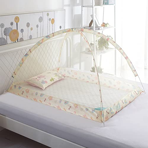 OROMYO Moskitonetz für Baby Faltbare Säuglings -Mücken Netto Anti -Bisse tragbares Mückennetz ohne Installation(Beige) von OROMYO
