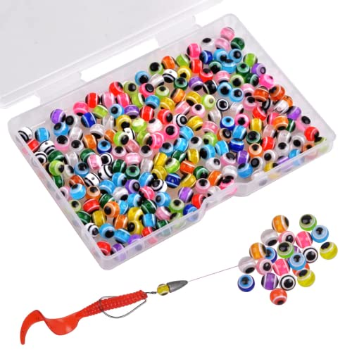 OROOTL Angelperlen Set Angelruten Perlen Augenperlen Angelschnurperlen Harte Schwimmende Perlen Angelköder Eier Runde Angelperlen Sortiment für Angelköder Angelanlagen DIY Kit von OROOTL