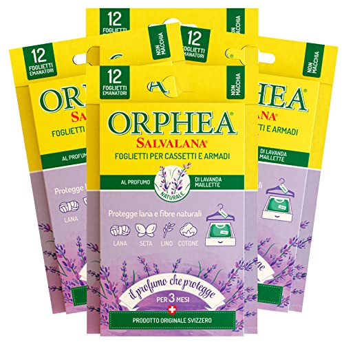 Orphea 4 x Haftnotizen für Schubladen und Schränke, schützt Wolle und Naturfasern mit Lavendelduft - 4 Packungen mit je 12 Blatt Orphea 4 x Haftnotizen für Schubladen und Schränke, schützt Wolle und Naturfasern mit Lavendelduft - 4 Packungen mit je 12 Blatt von Orphea