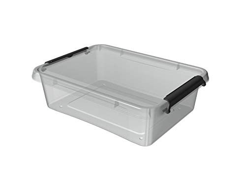 ORPLAST 12 x SimpleStore Box mit Clips - 8,5 Liter - 39 x 29 x 11 cm - transparent von ORPLAST