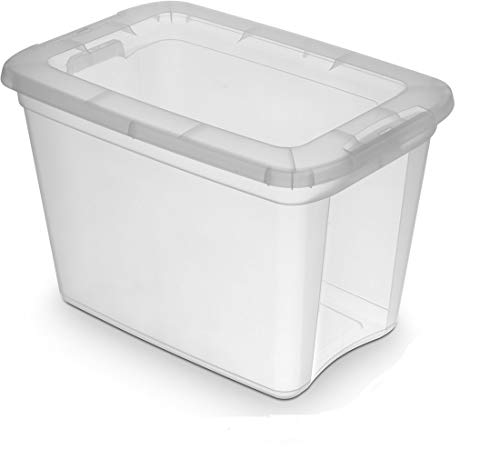 ORPLAST 6 Stück- MOXOM BaseStore Box + Deckel - 60 Liter - 58 x 39 x 35 cm - transparent von ORPLAST