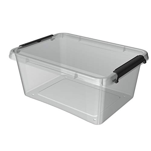 ORPLAST 6 Stück Clipbox transparent 12,5 Liter 39 x 29 x 16,5 cm von ORPLAST