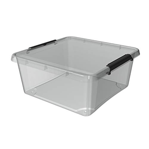 ORPLAST 6 x SimpleStore Box mit Clips - 18 Liter - 39 x 39 x 16,5 cm - transparent von ORPLAST