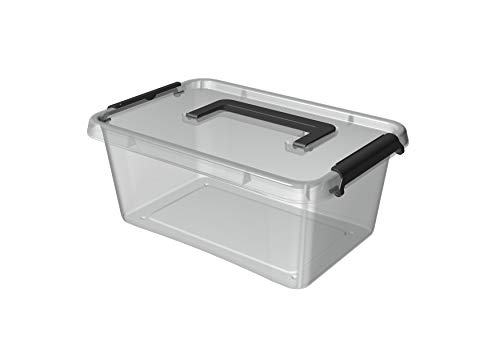 ORPLAST 6 x SimpleStore Box mit Clips und Griff - 4,5 Liter - 29 x 20 x 12 cm - transparent von ORPLAST