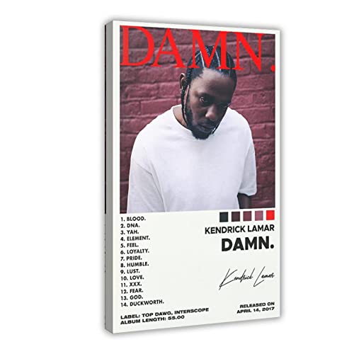 Kendrick Lamar Poster, verdammt Tracklisten, Album, Poster, Leinwand, Schlafzimmer, Dekoration, Sportlandschaft, Büro, Raumdekoration, Geschenkrahmen, 30 x 45 cm von ORROBI